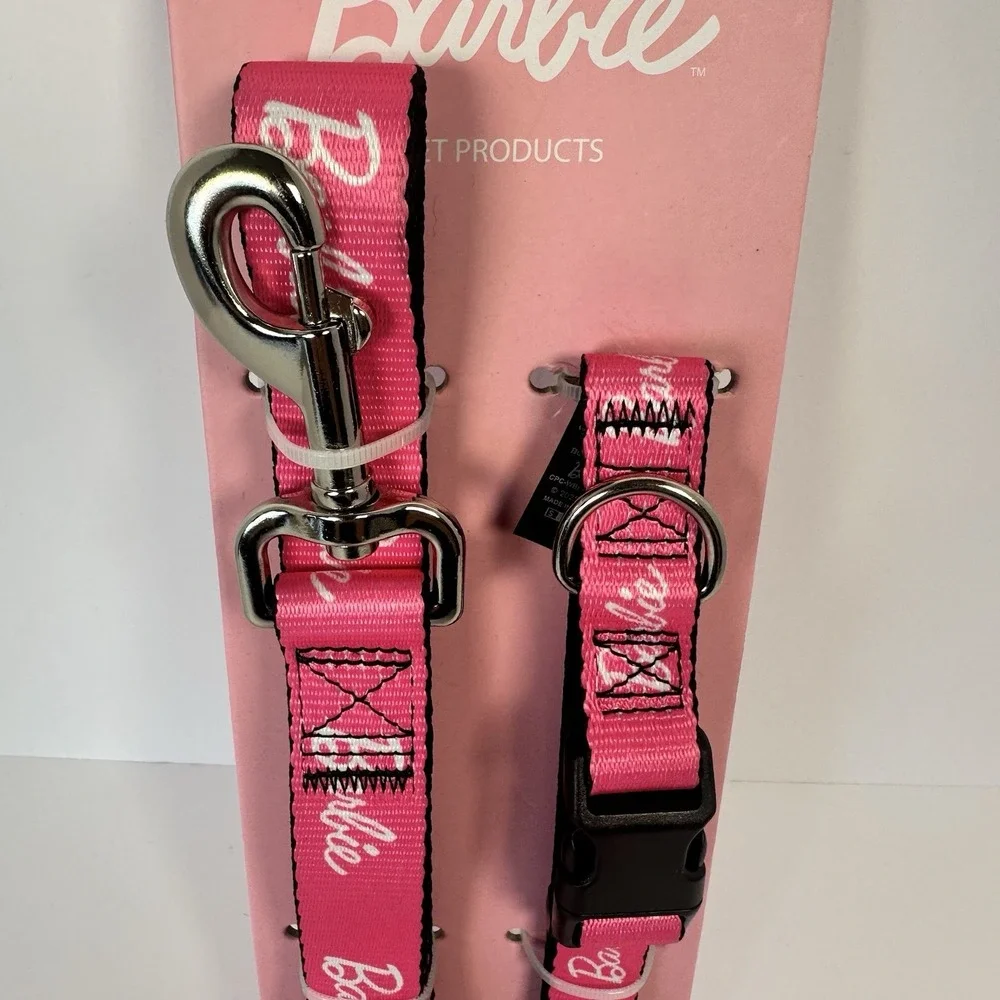Barbie Pink Dog Collar Leash Set Small Adjustable Buckle Down Licensed Pet